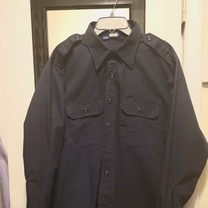Blue long sleeve uniform shirt size L